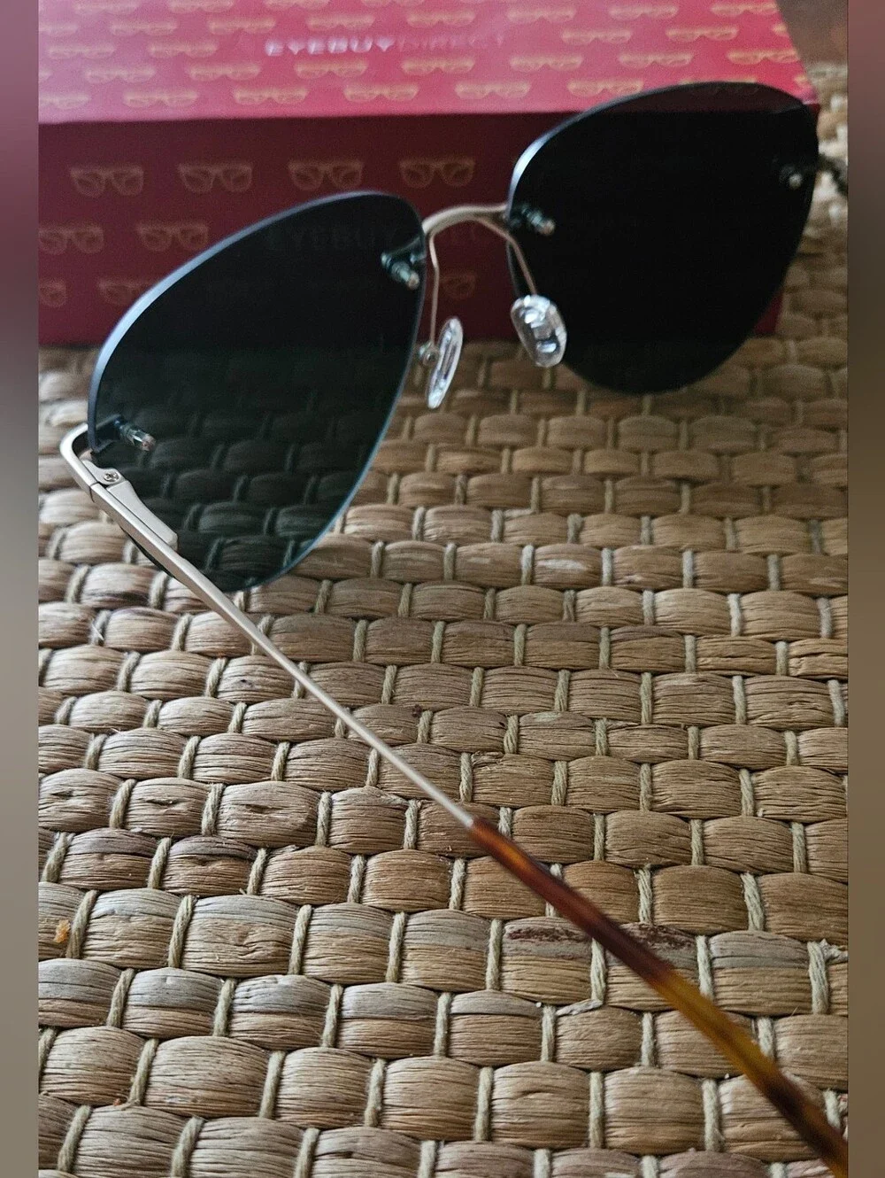 EyeBuyDirect Rimless Aviator Men/Women Sunglasses